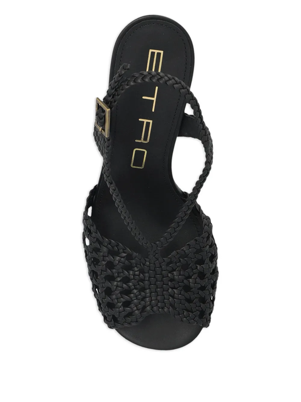 ETRO 100mm woven heeled sandals Black