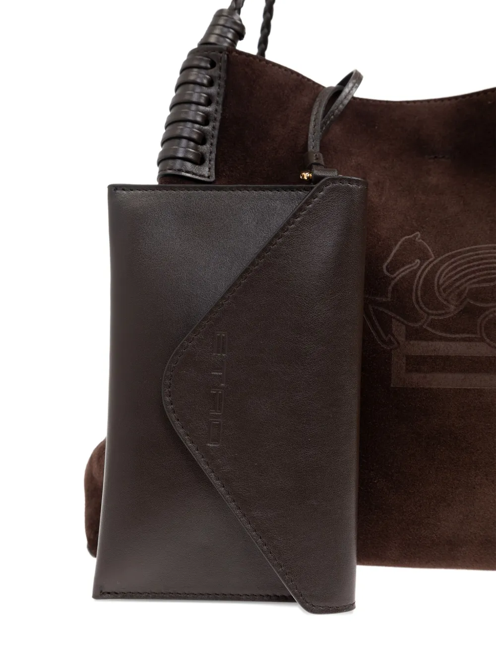 ETRO Suède schoudertas Bruin