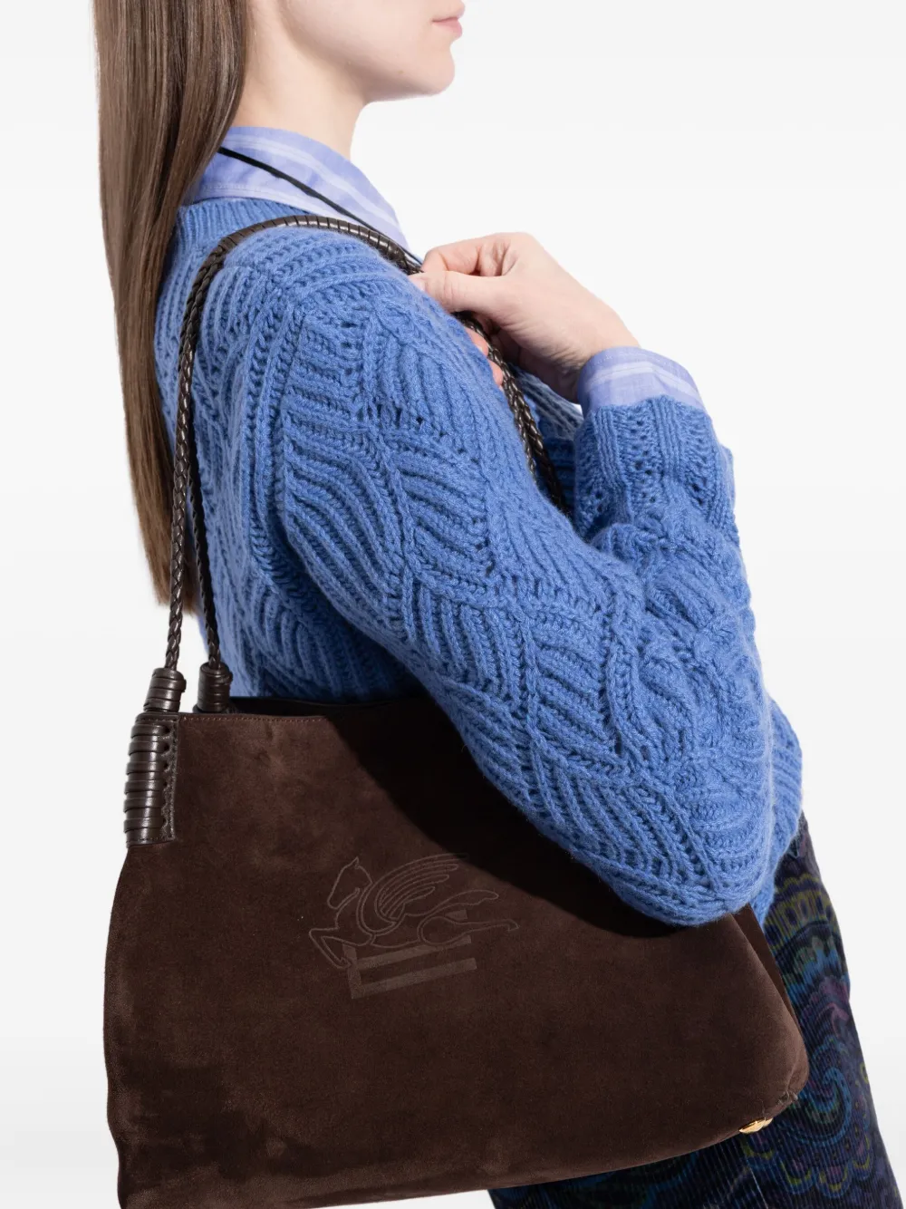 ETRO suede shoulder bag - Bruin
