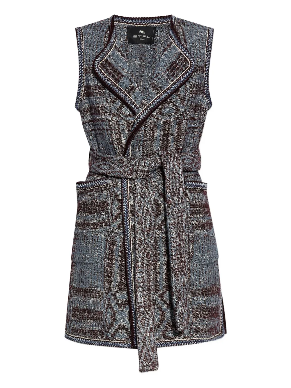 ETRO patterned-jacquard gilet Blauw