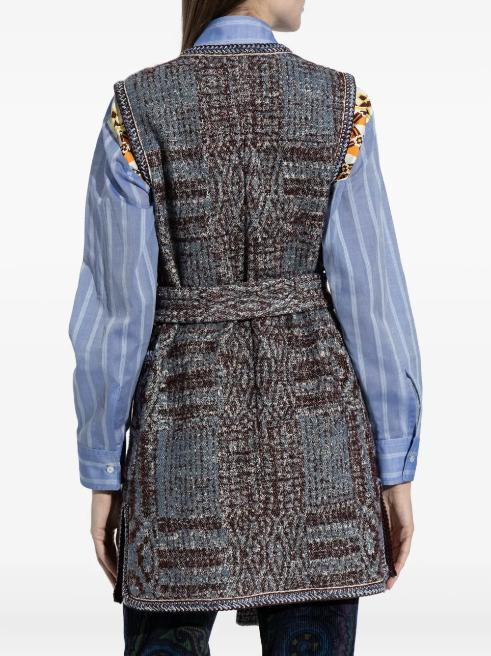 ETRO Zijden gilet met jacquard-patroon Blauw