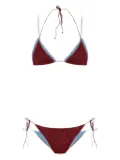 Oséree glitter-detailing bikini - Red
