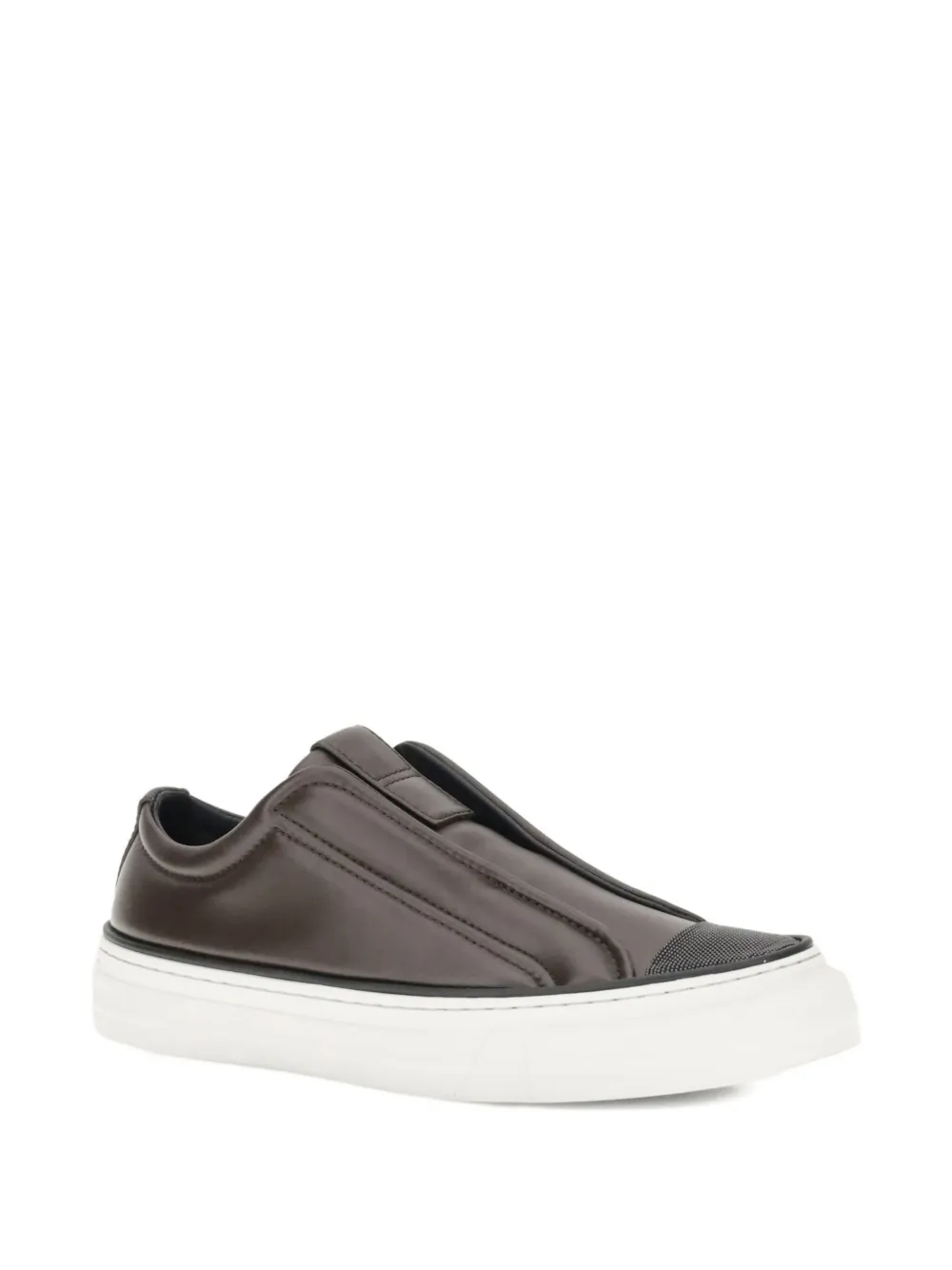 Brunello Cucinelli Monili-chain slip-on sneakers Brown