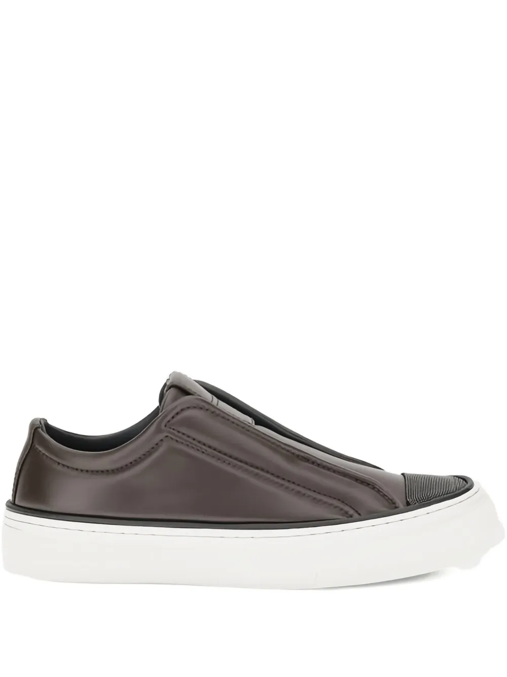 Brunello Cucinelli Monili-chain slip-on sneakers - Marrone