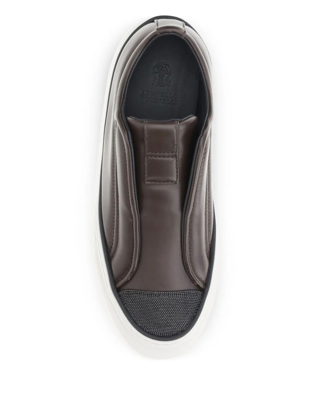 Brunello Cucinelli Monili-chain slip-on sneakers Brown