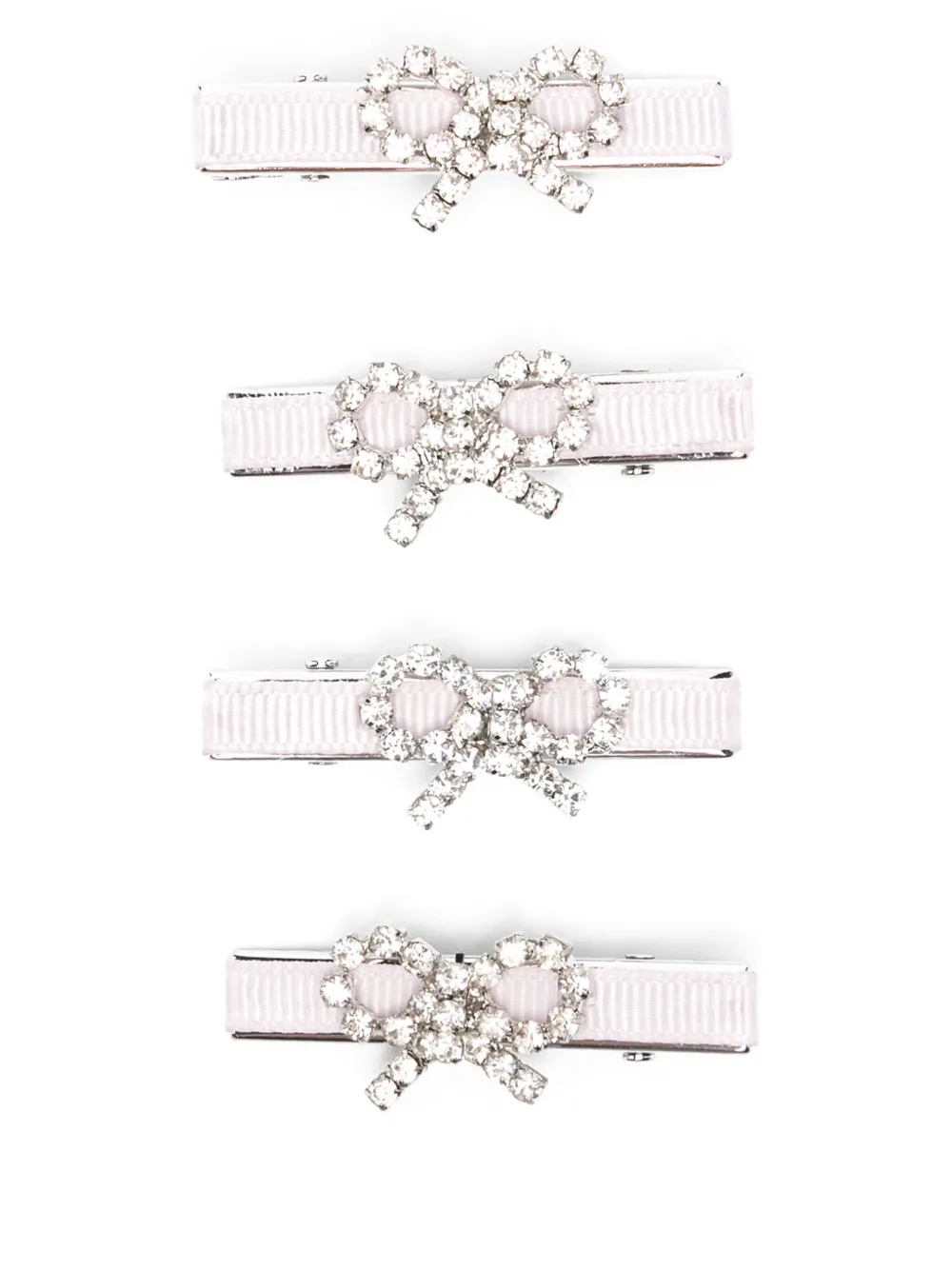 Self-Portrait Kids bow detail hair clips | Silver | Image 1