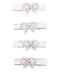 Self-Portrait Kids bow detail hair clips - Silver