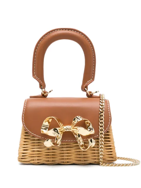 Self-Portrait bolsa Rattan Bow mini