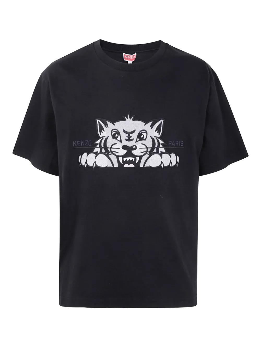 Kenzo logo-patch T-shirt Zwart