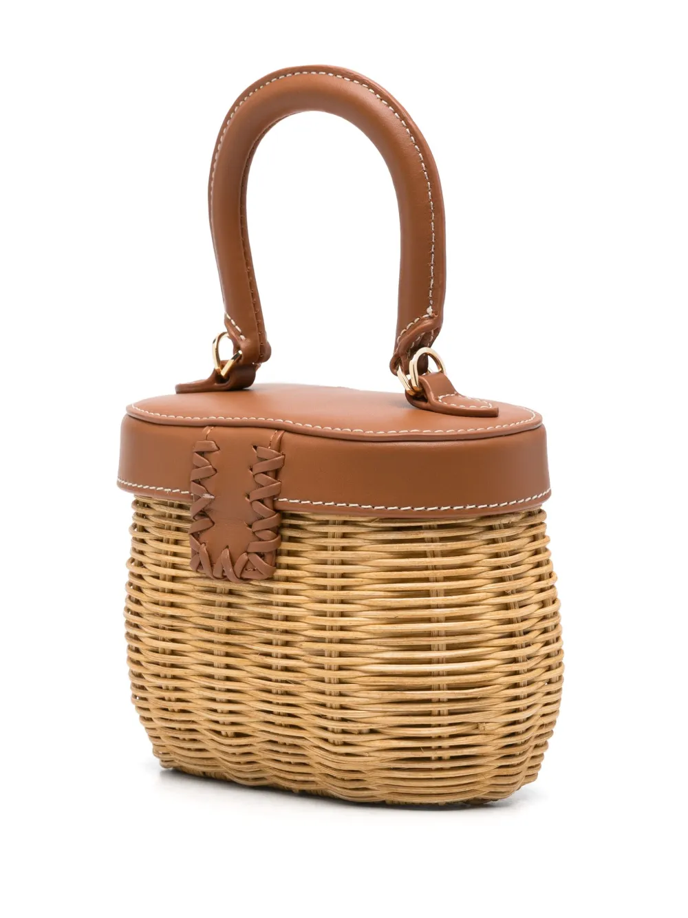 Self-Portrait Rattan Bow Basket shopper Beige