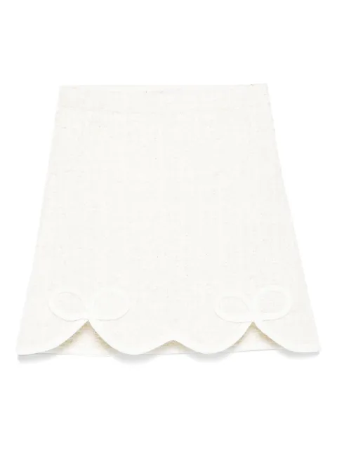Self-Portrait Kids textured bow-detail skirt