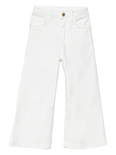 TWINSET Kids gold-button wide-leg jeans
