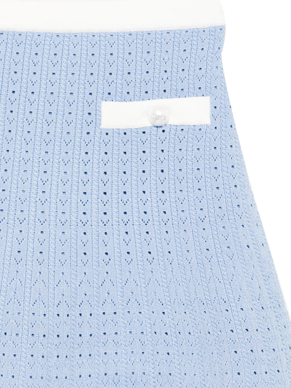 Self-Portrait Kids Pointelle gebreide rok Blauw