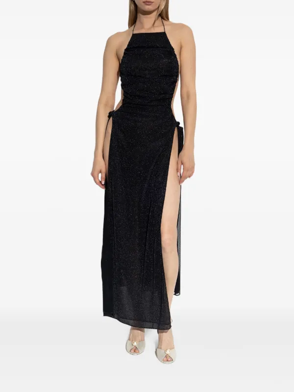 oseree halter dress Oséree Ruched Halterneck Maxi | Black Marco di Milano