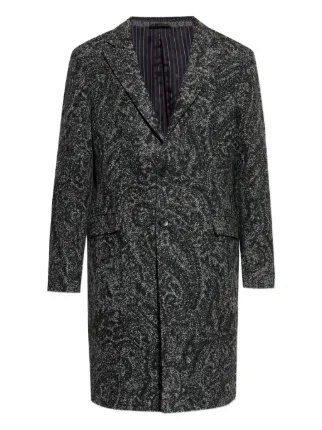 ETRO ペイズリーロングコート | ブラック | FARFETCH JP