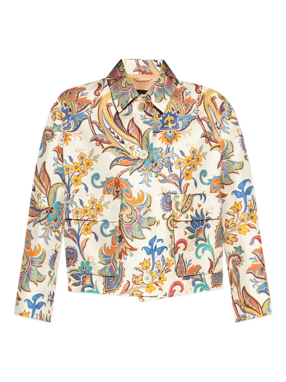 floral-print cropped jacket