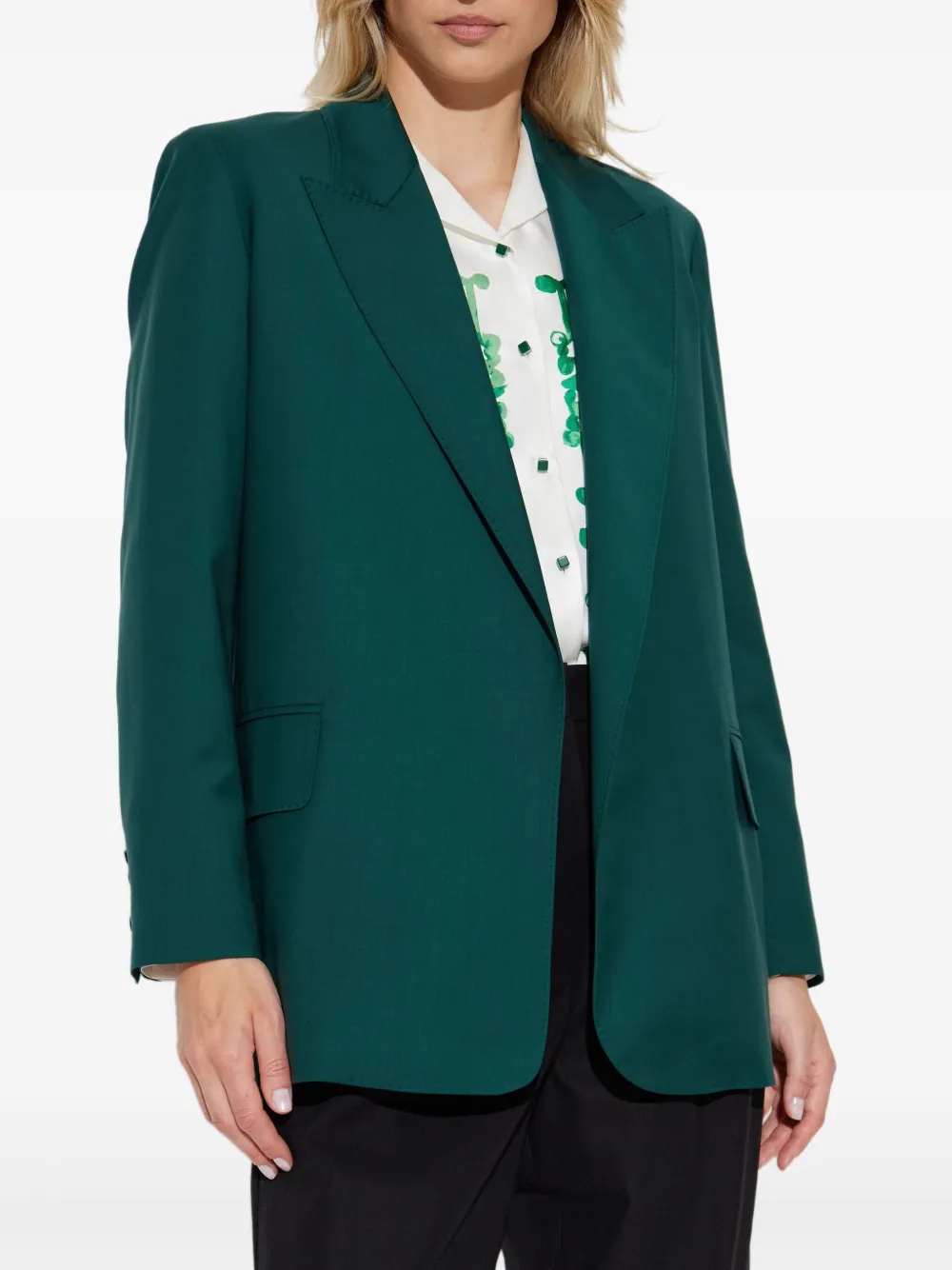 Max Mara Blazer met ceintuur Groen