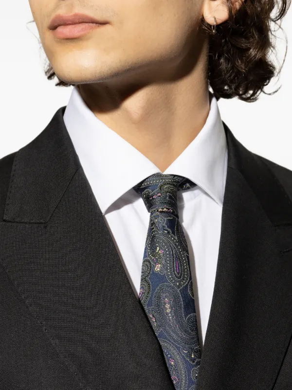 ETRO ペイズリー シルクネクタイ | ブルー | FARFETCH JP