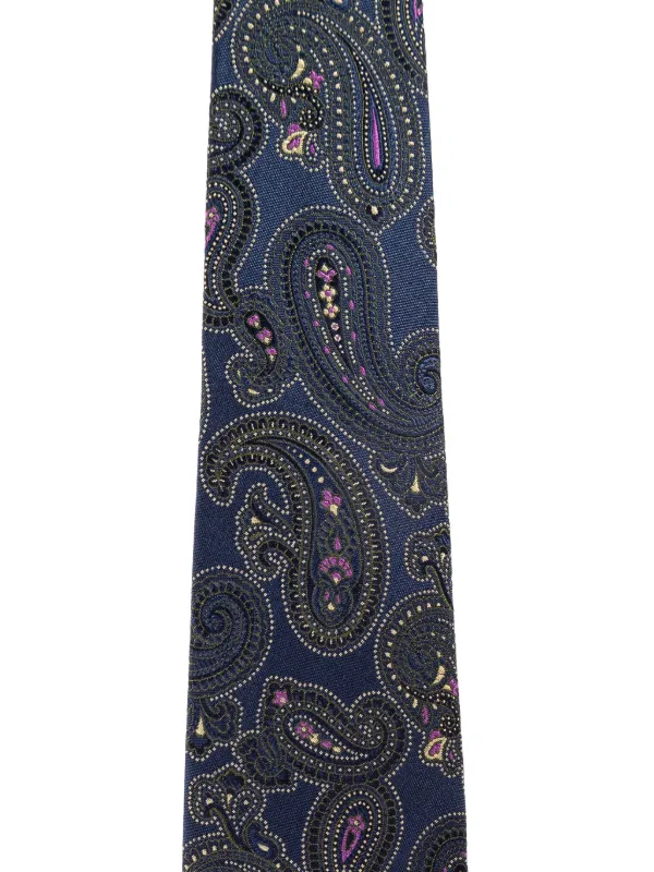 ETRO ペイズリー シルクネクタイ | ブルー | FARFETCH JP