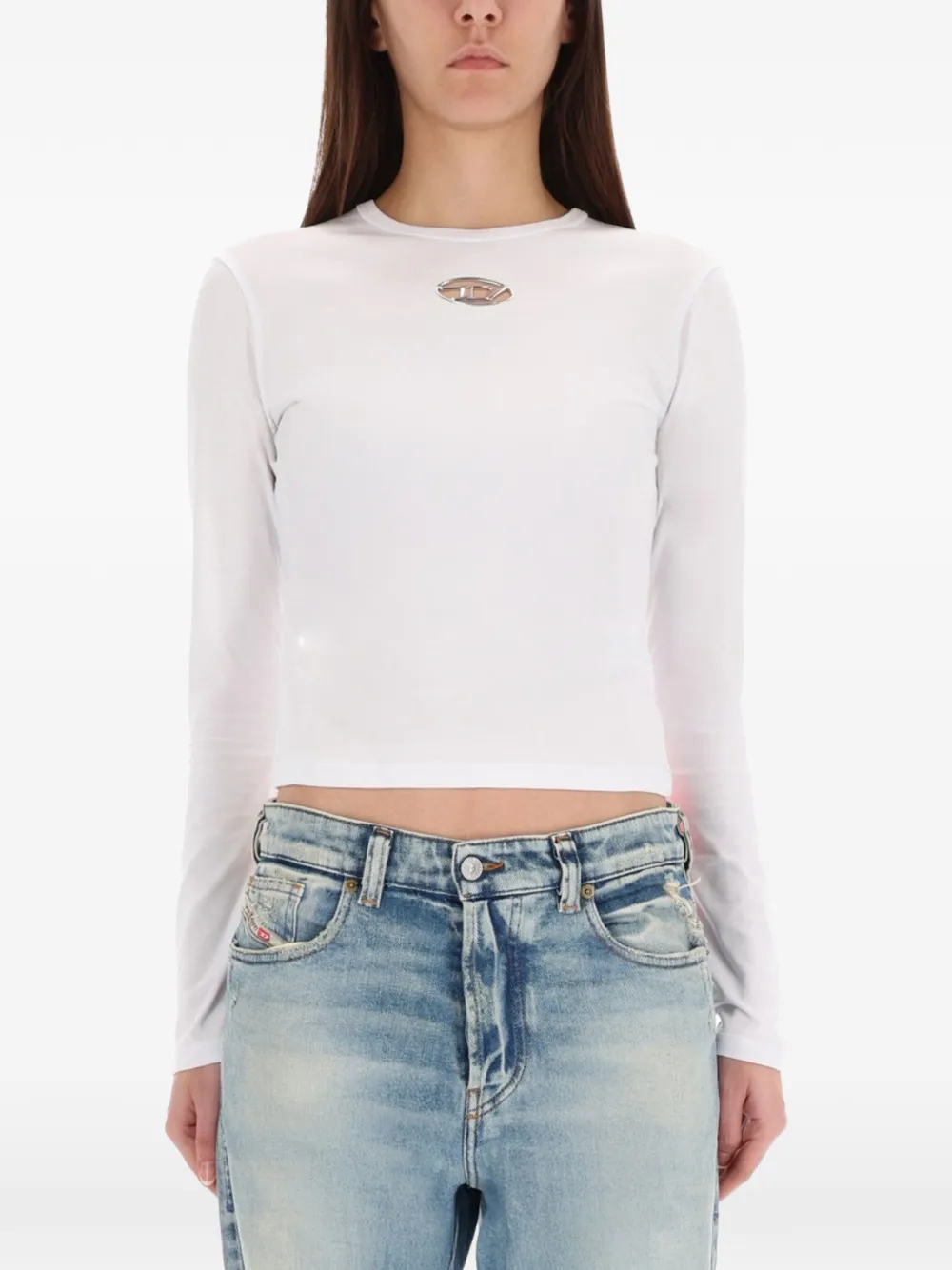 Diesel long-sleeve logo t-shirt - Bianco