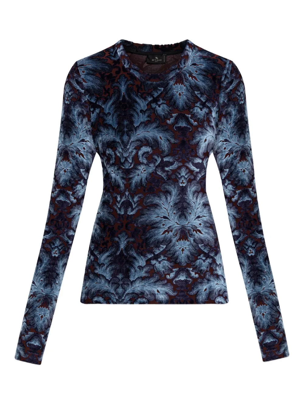 ETRO velvet-finished top Blauw