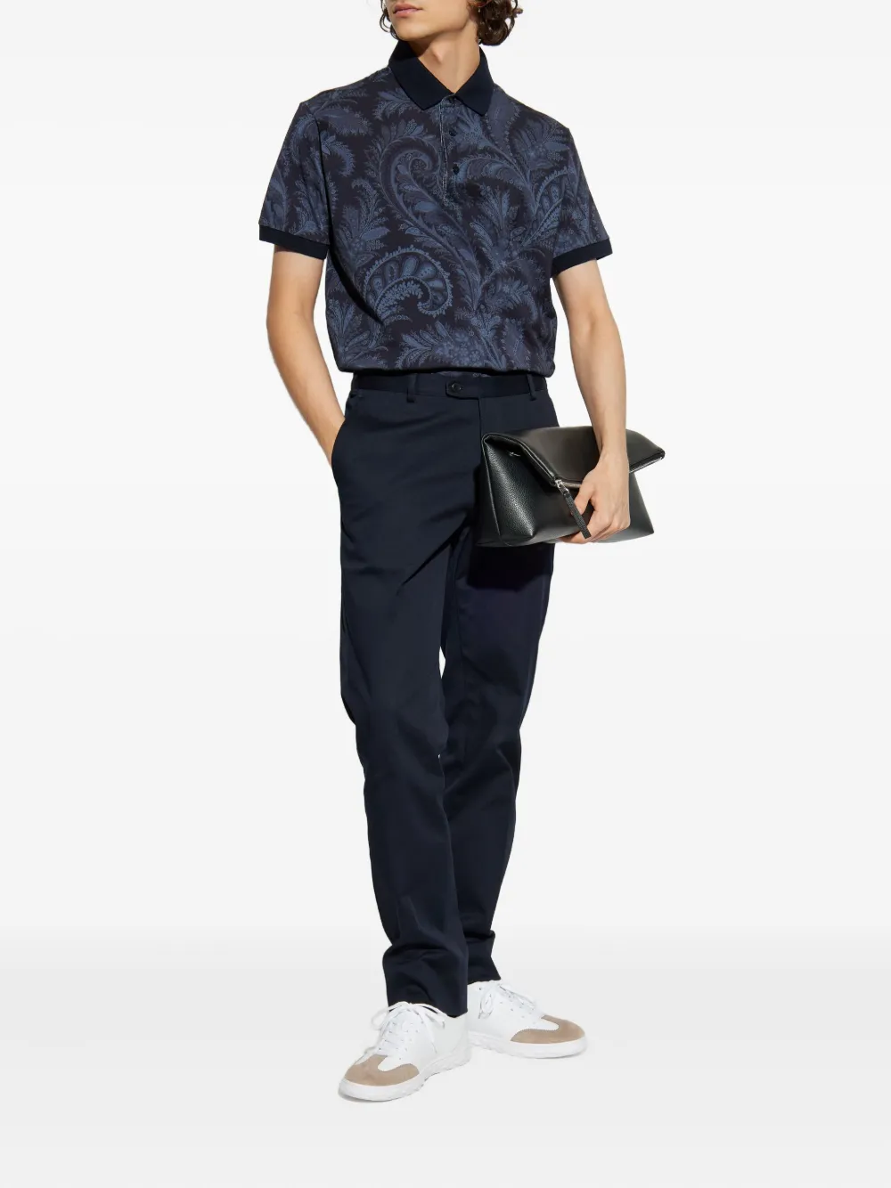 ETRO paisley-print polo shirt - Blauw