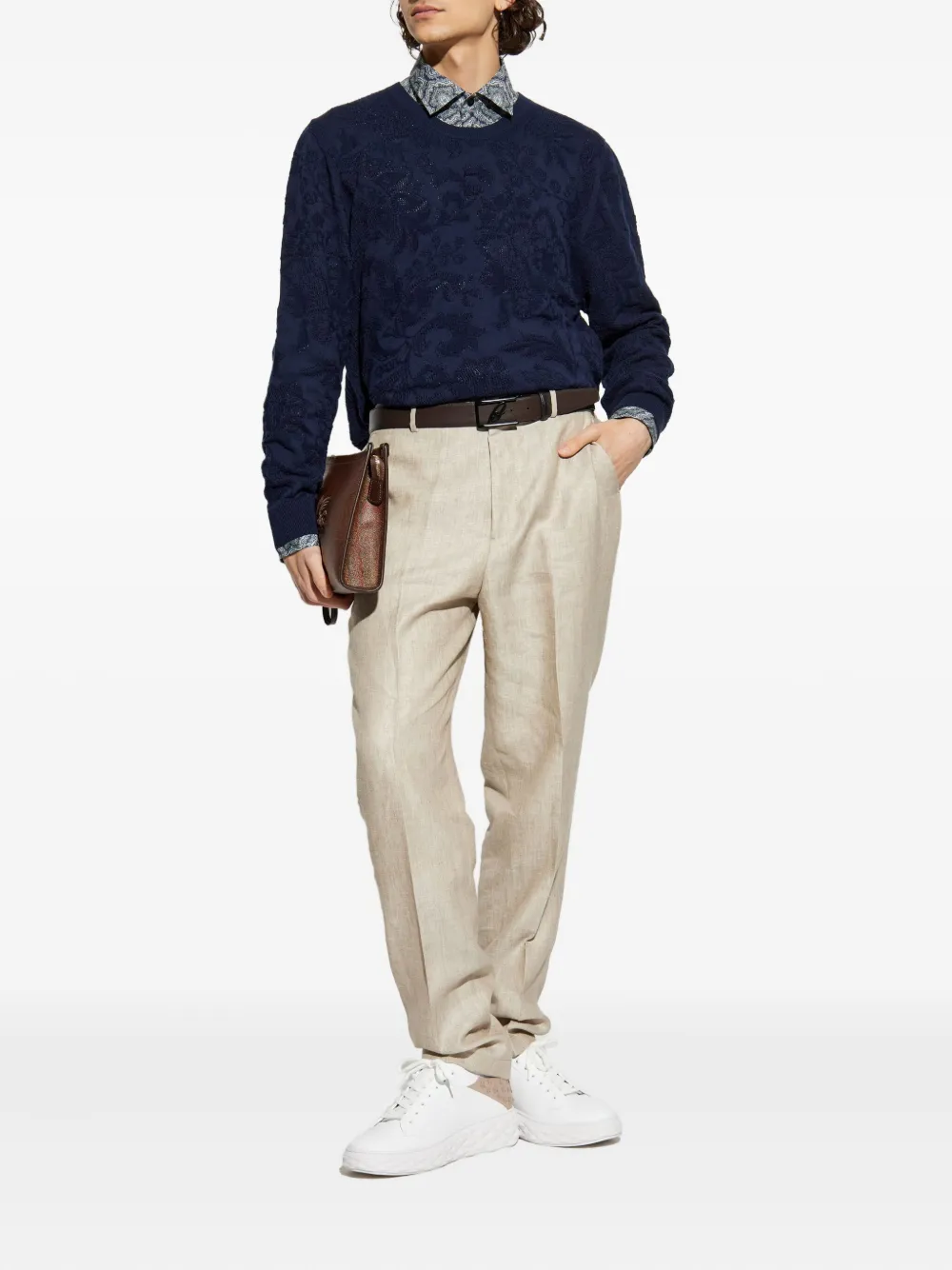 ETRO floral-embellished sweater - Blauw
