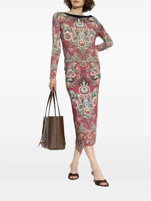 ETRO تنورة ميدي بطبعة زهور