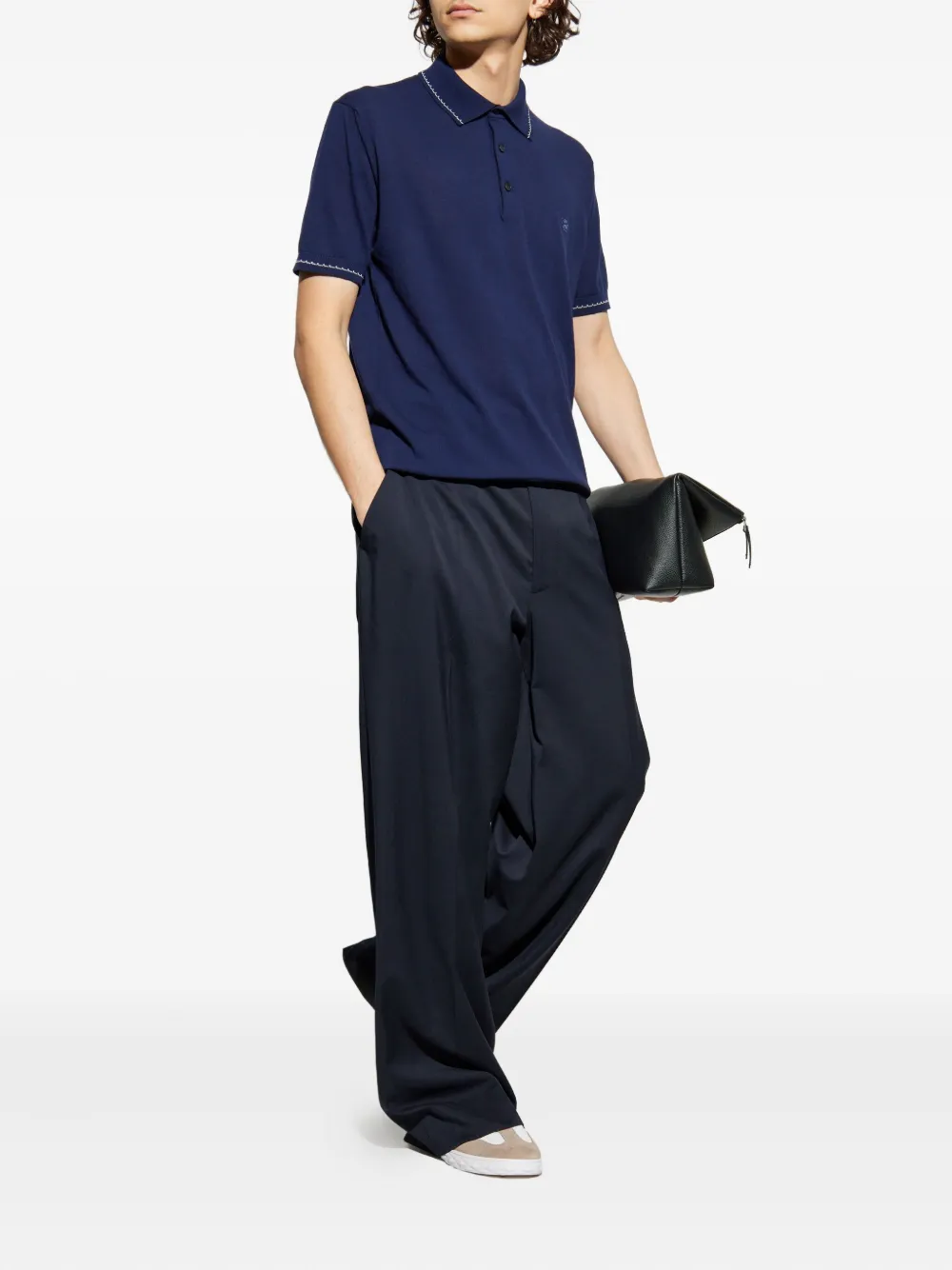ETRO polo shirt with contrast collar - Blauw