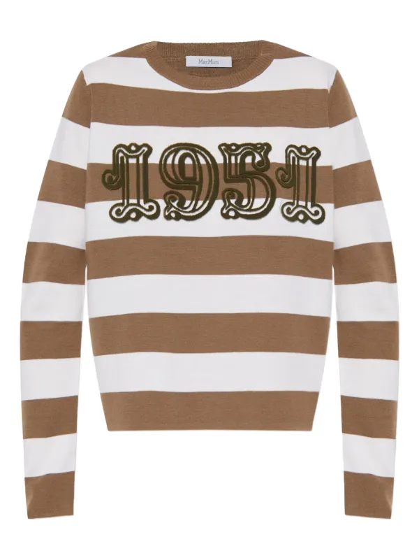 Max Mara Striped Sweater in Brown