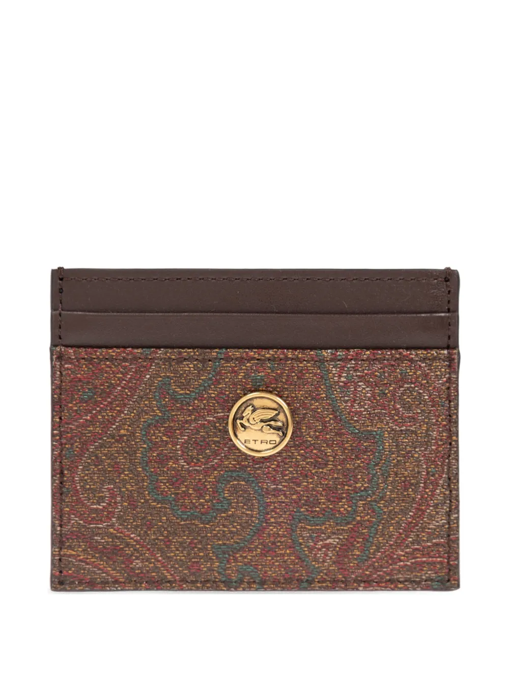 ETRO paisley-pattern card holder - ブラウン ETRO paisley-pattern card holder - ブラウン