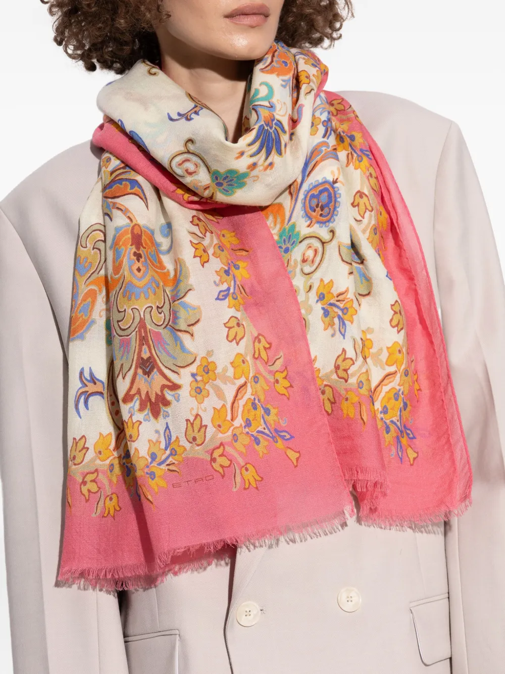 ETRO floral-print scarf - Roze