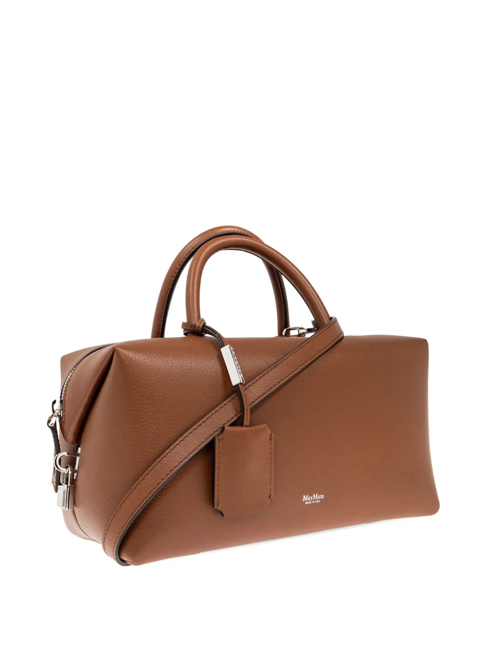 Max Mara Medium Holdall Leather Top Handle Bag In Brown