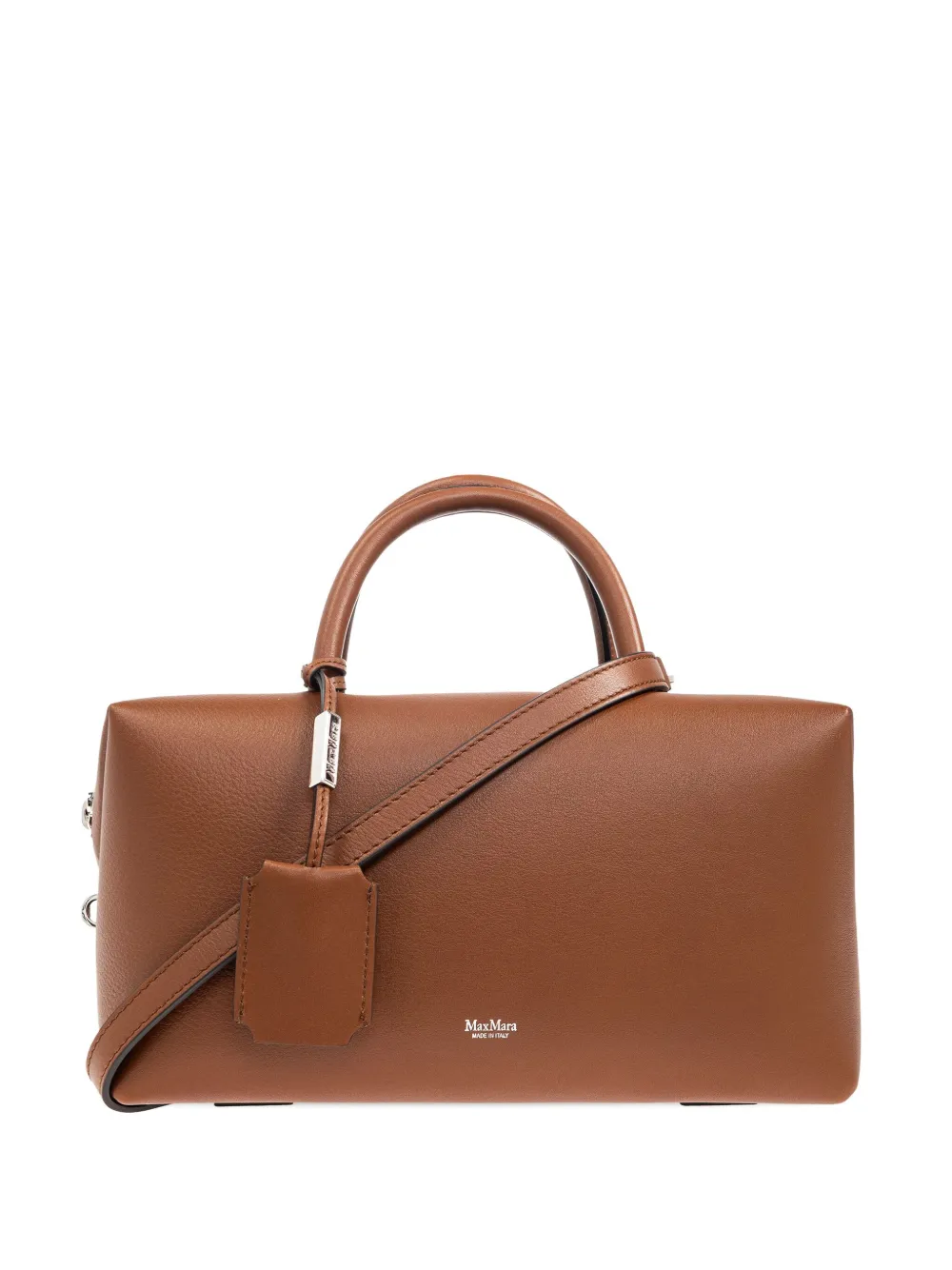 Max Mara Medium Holdall Leather Top Handle Bag In Brown
