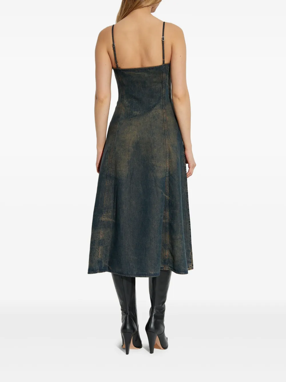 Diesel De-Beld-S denim jurk met V-hals Blauw