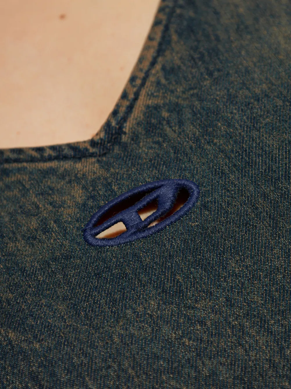 Diesel De-Beld-S denim jurk met V-hals Blauw