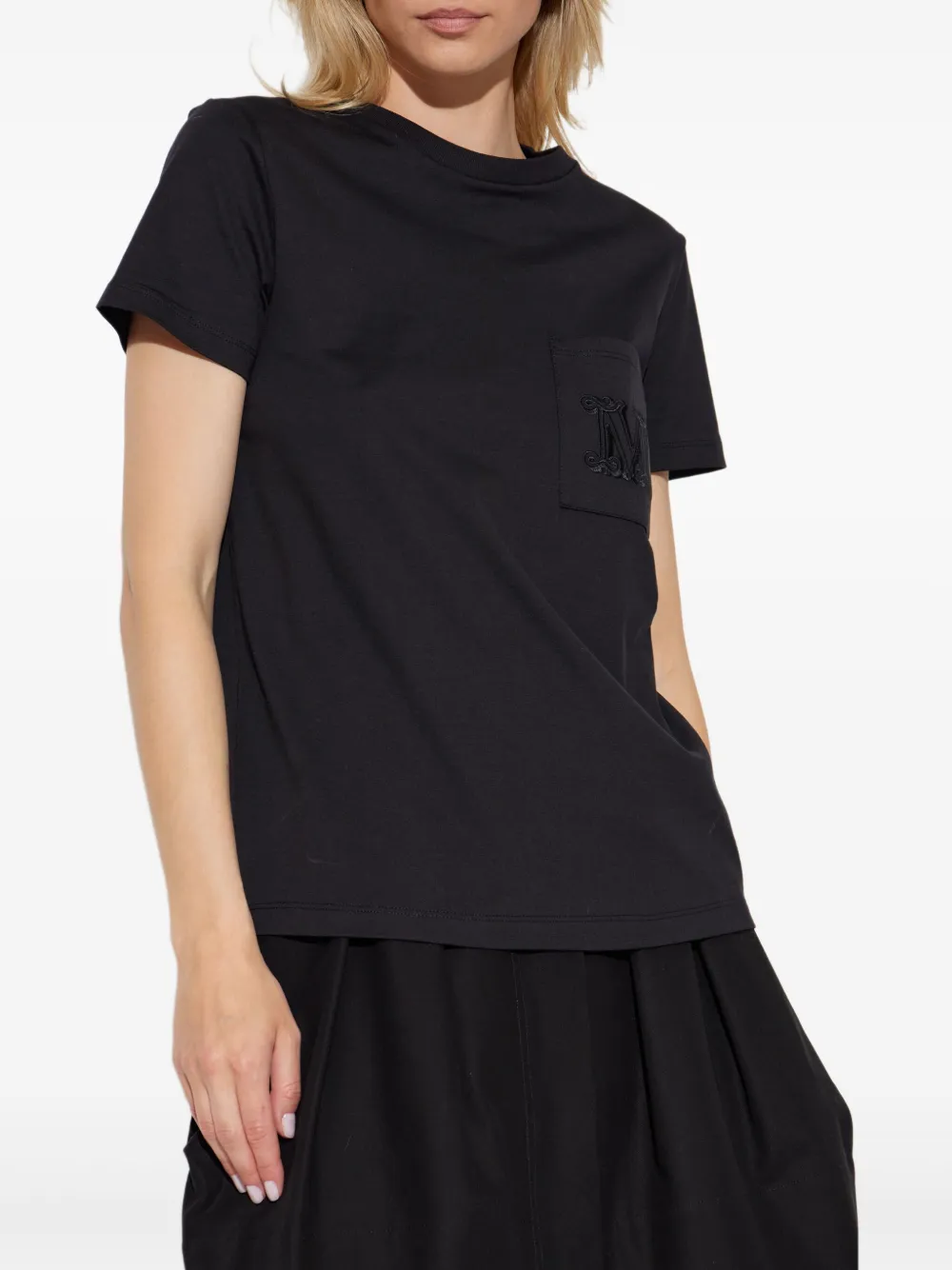 Max Mara T-shirt met geborduurd logo Zwart