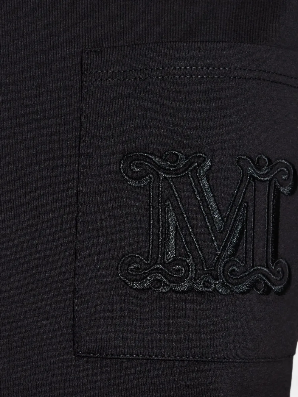 Max Mara T-shirt met geborduurd logo Zwart