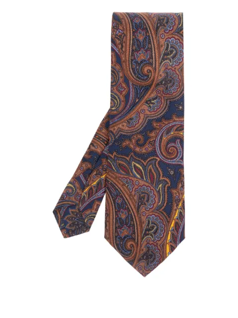 ETRO cravate en soie à motif cachemire