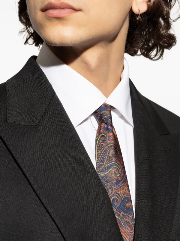 ETRO ペイズリー シルクネクタイ | ブルー | FARFETCH JP