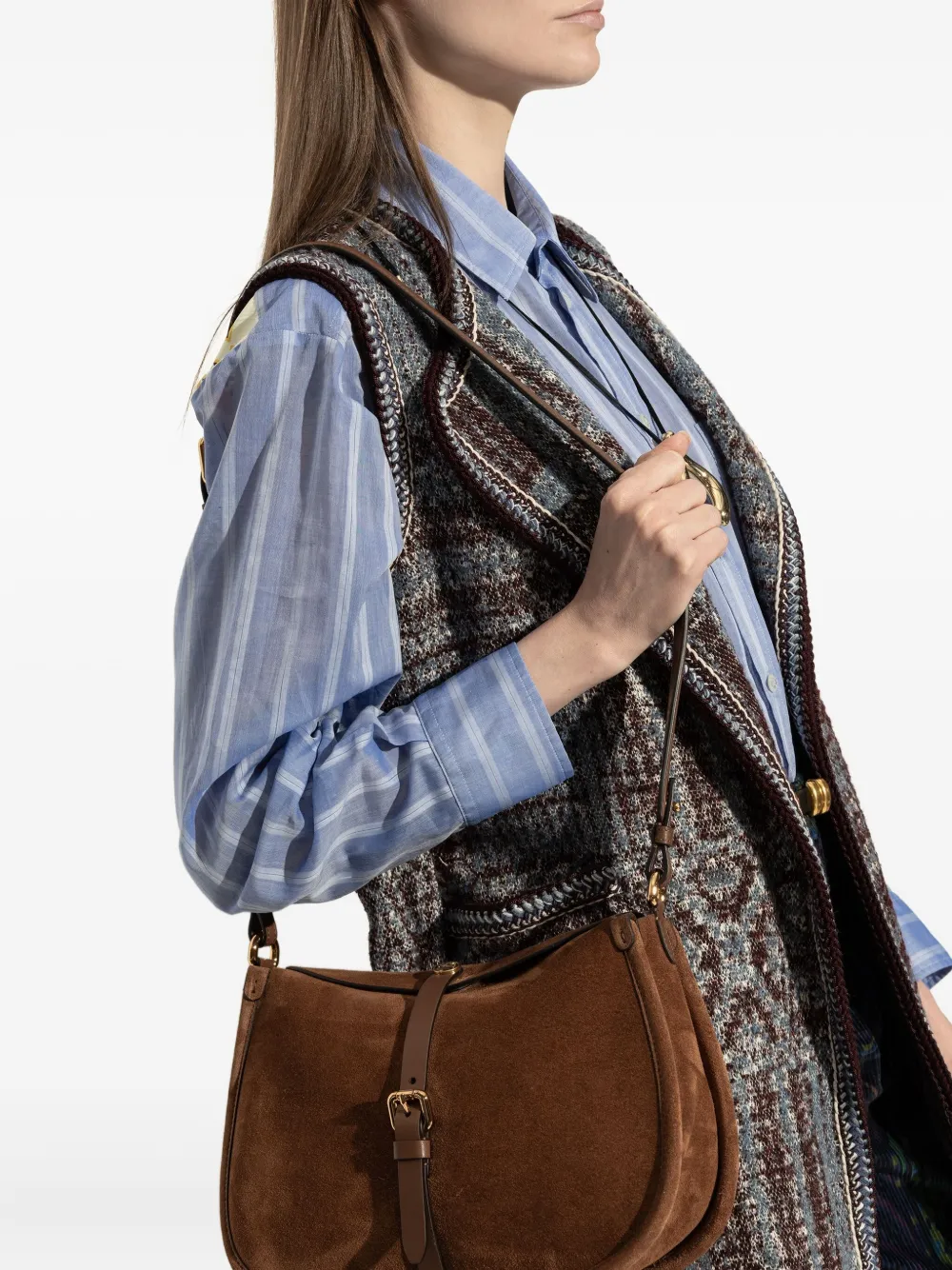 ETRO Suède crossbodytas Bruin