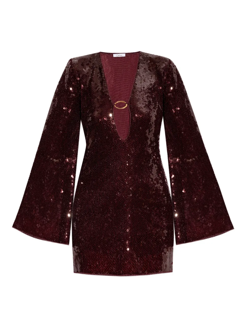 Oséree sequin-embellished deep-V mini dress | Red | Image 1