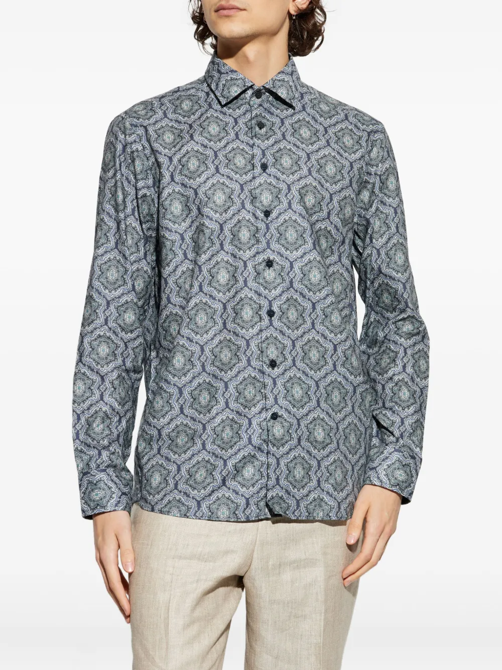 ETRO Overhemd met geometrische print Blauw
