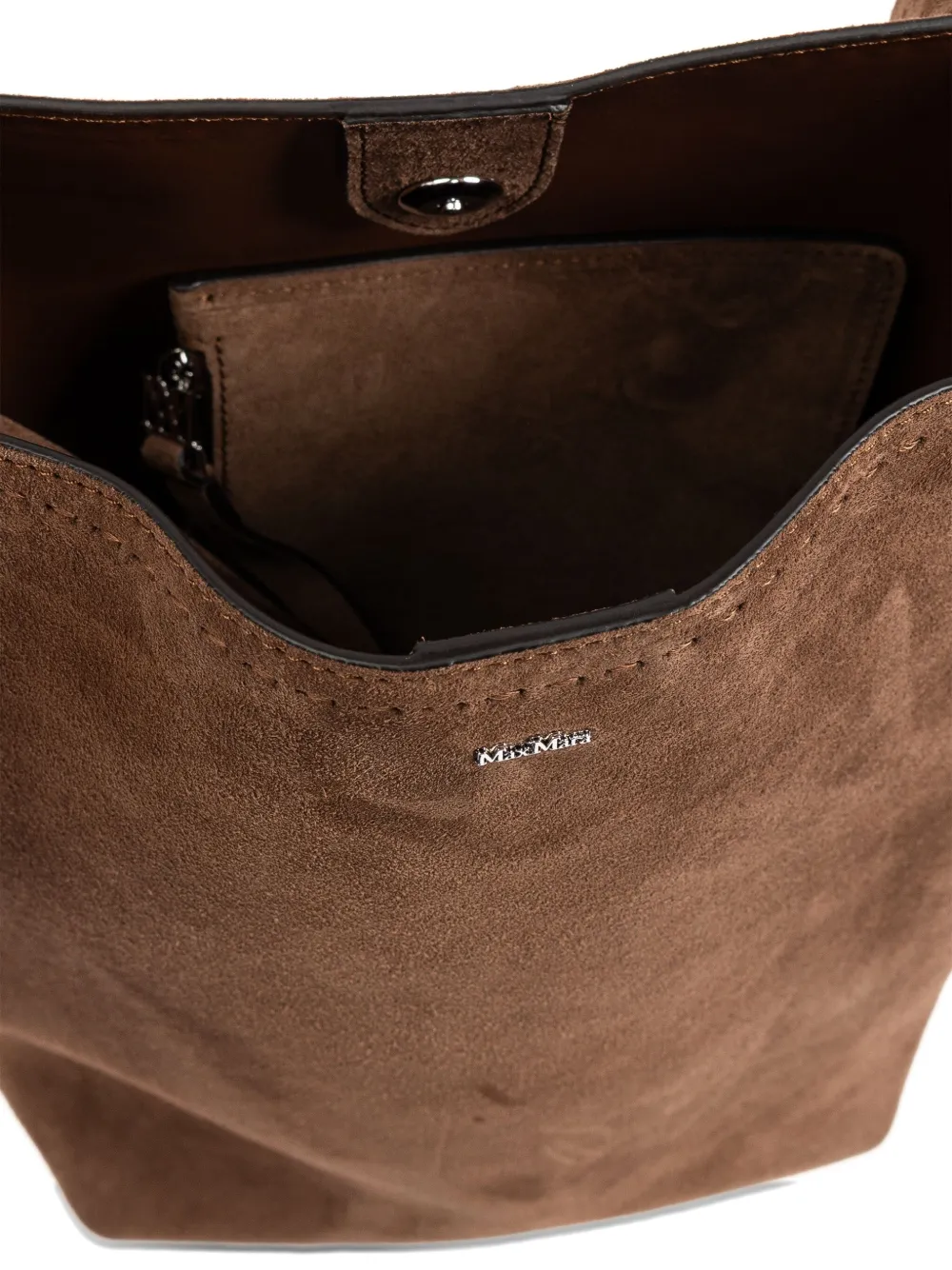 Max Mara Archeti suède schoudertas Bruin