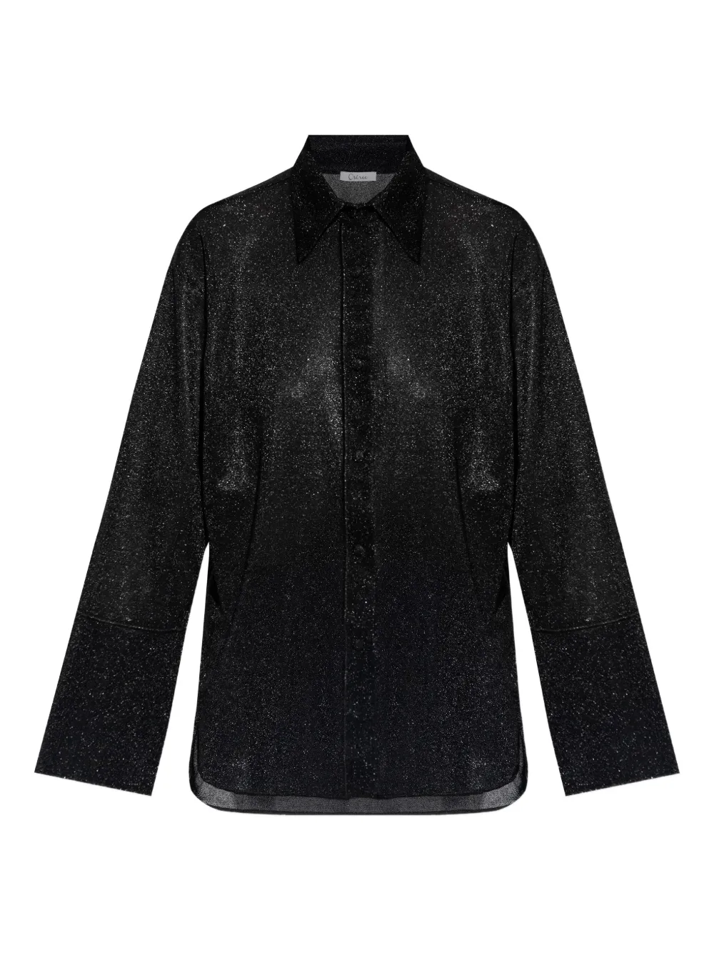 Oséree sparkling button-up shirt | Black | Image 1