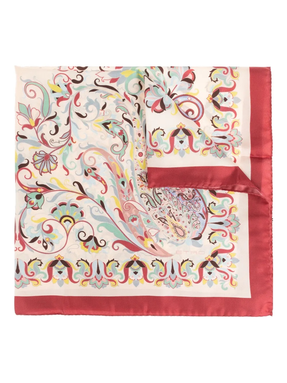 ETRO paisley-print silk scarf Beige