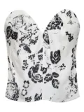 Max Mara floral-print bustier top - White