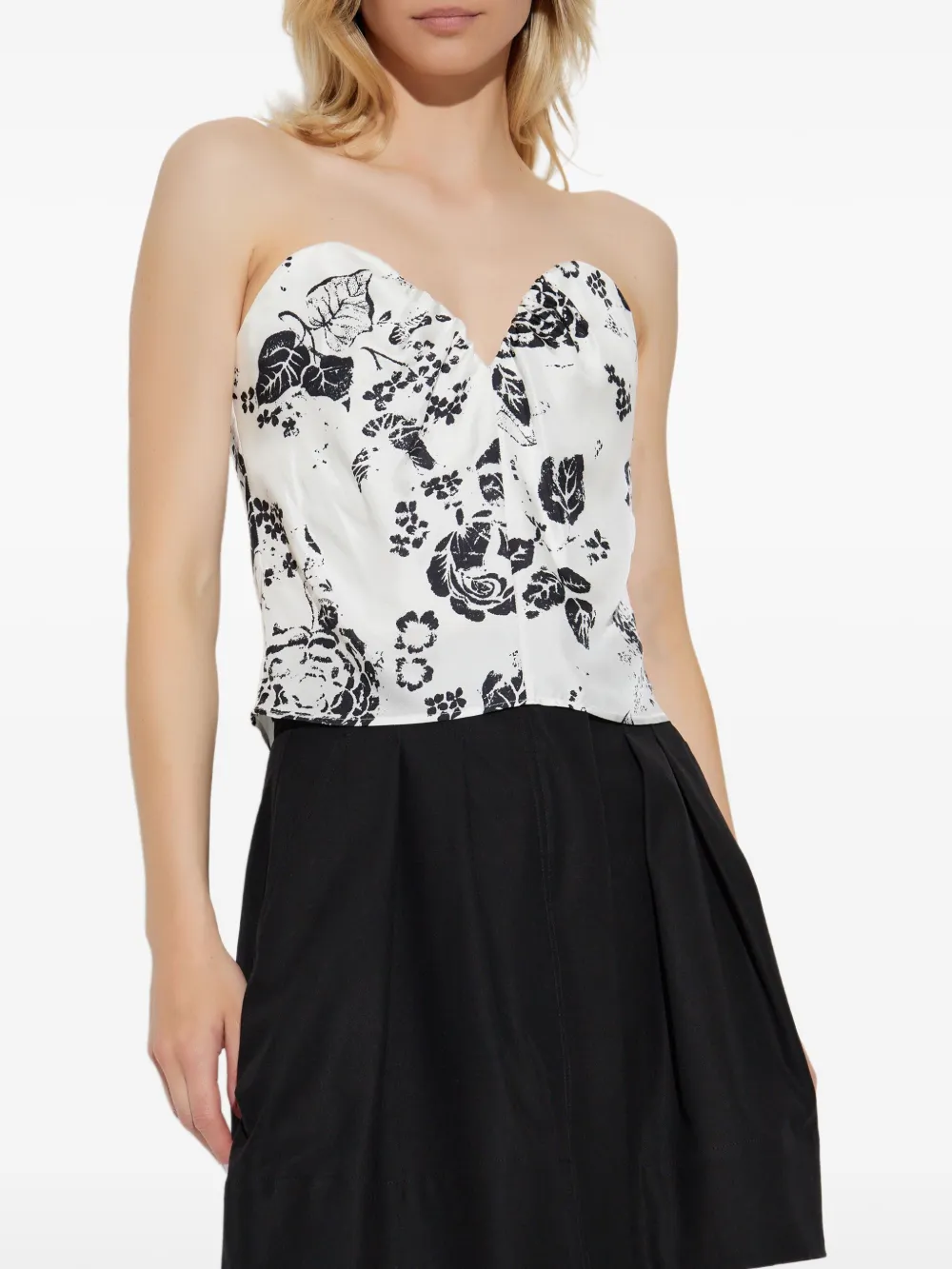Max Mara Top met bloemenprint Wit