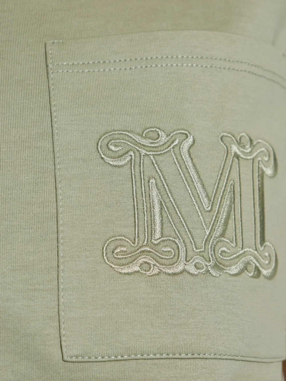 Max Mara T-shirt met geborduurd logo Groen