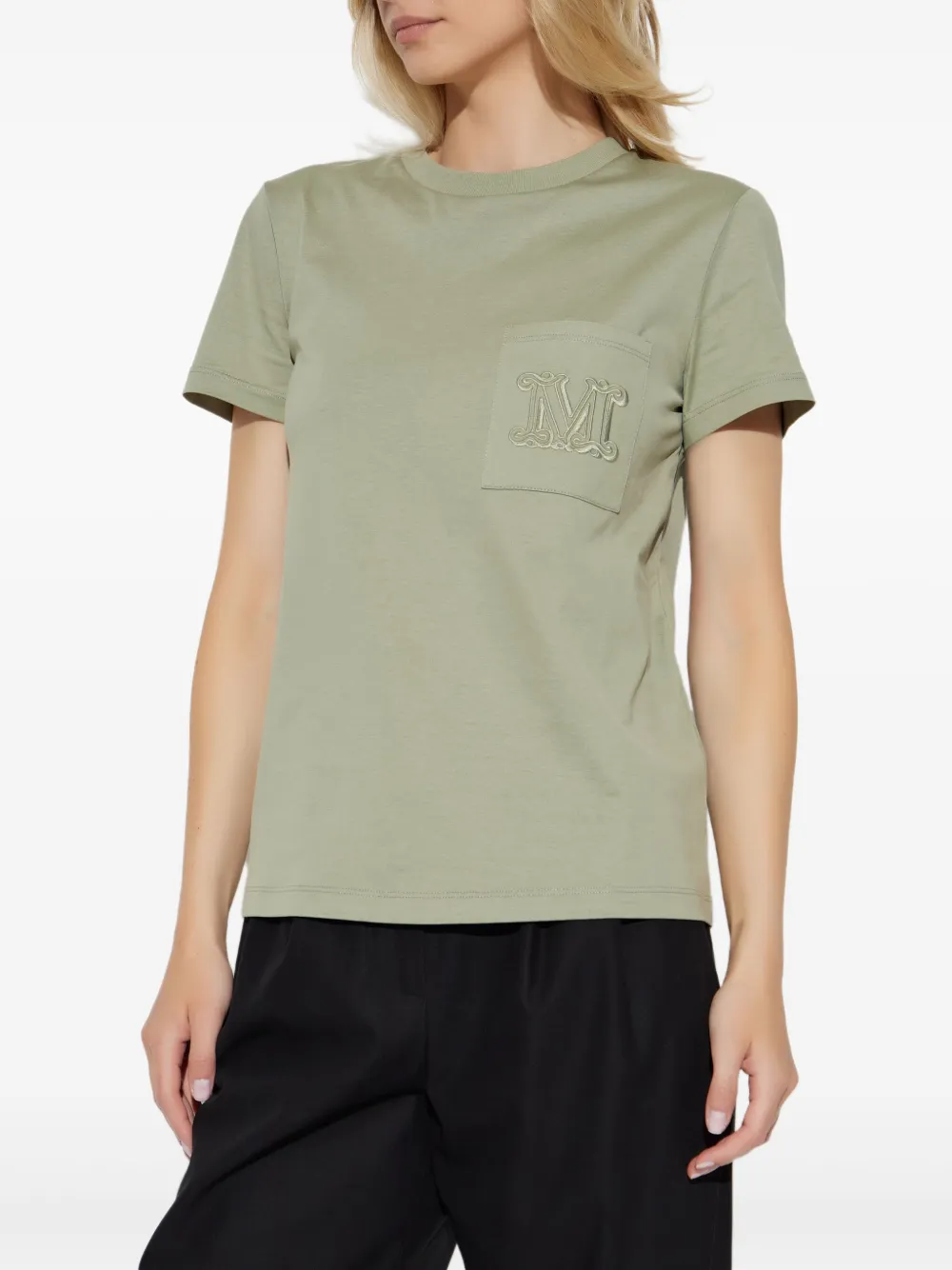 Max Mara Logo-embroidered T-shirt - Green 